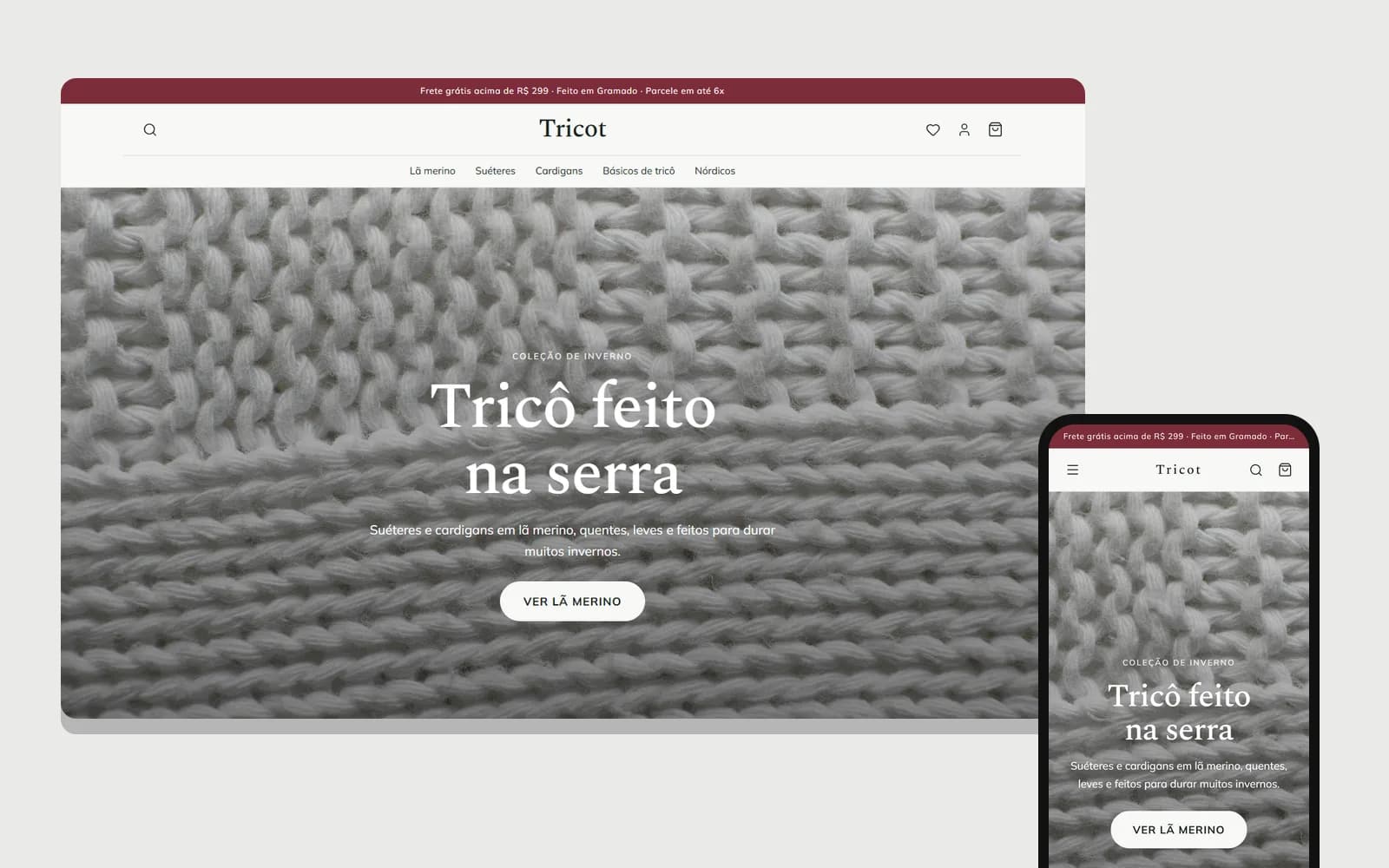 Prévia do template Tricot